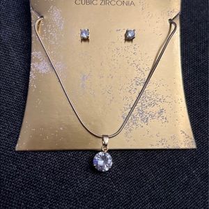 Cubic Zirconia Earring & Necklace Set